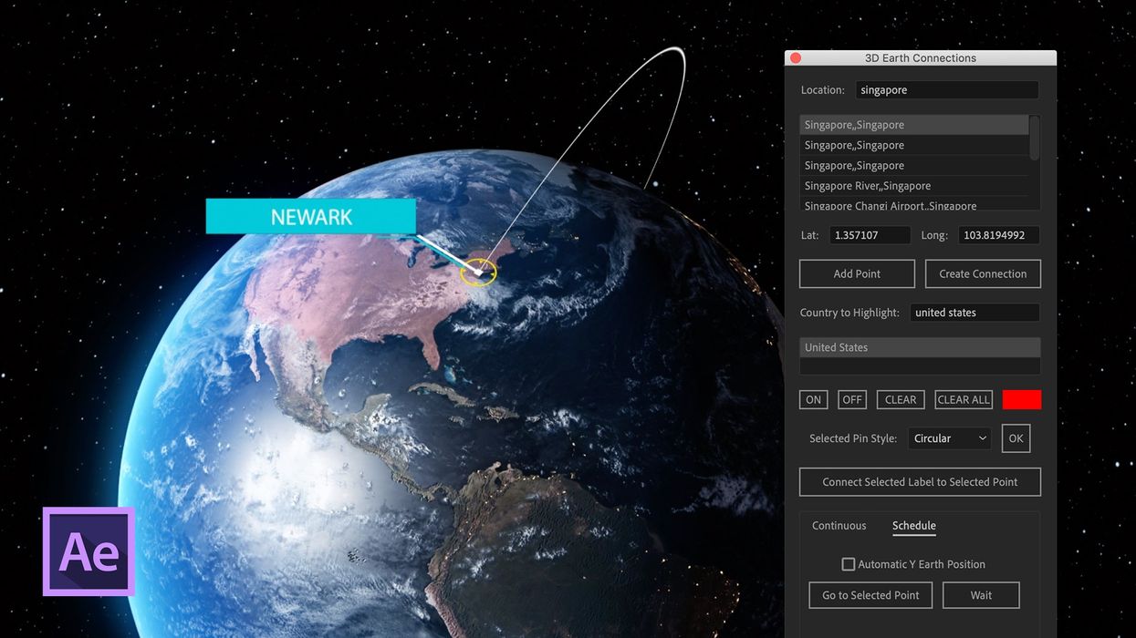 3D Earth Connections for Adobe After Effects