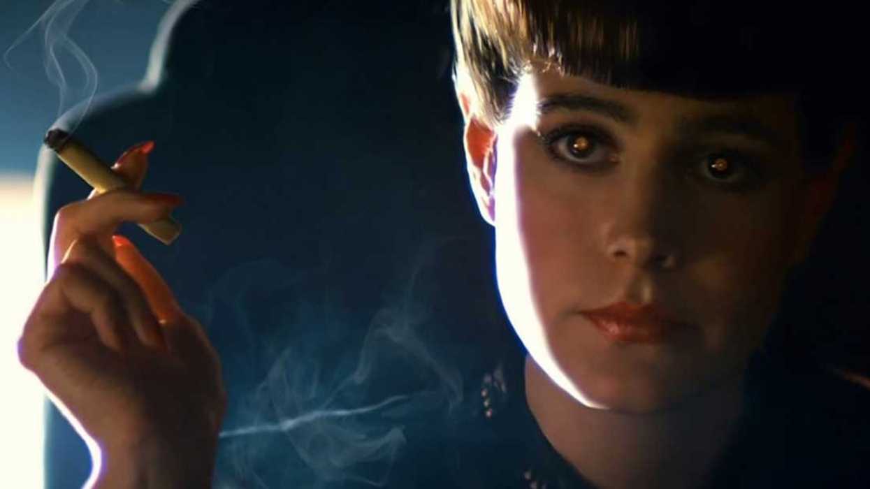 A bioengineered humanoid smoking a cigarette, 'Blade Runner'