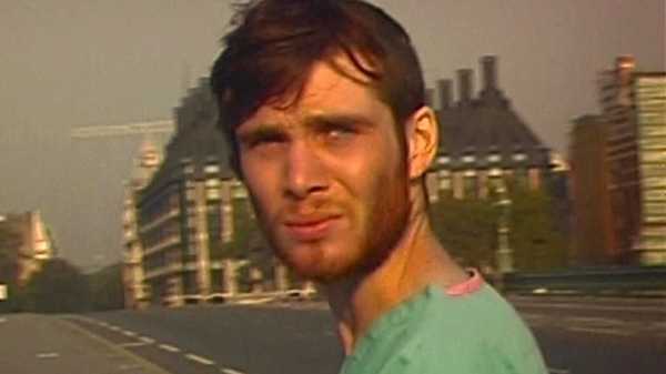 A closeup of Cillian Murphy as Jim at the beginning of 28 Days Later