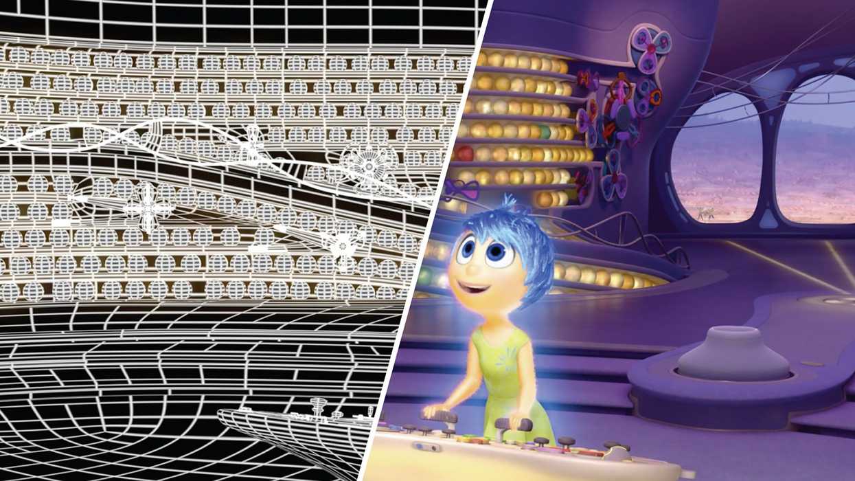 A Comparison View Of The Wireframe Image Vs. Rendered Image