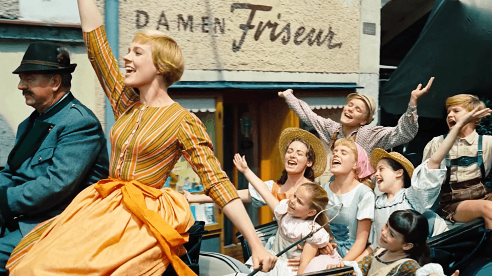 A joyful scene from the classic musical film The Sound of Music (1965)