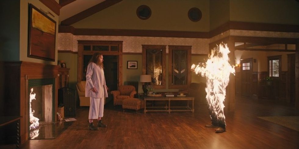 A man on fire in 'Hereditary'