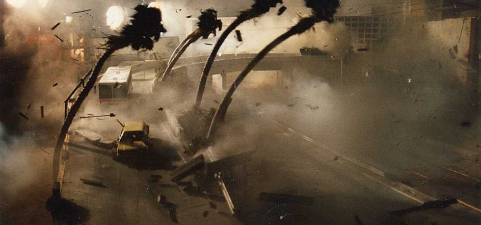 A miniature model set used for the iconic nuclear playground and freeway destruction sequence in the 1991 film Terminator 2: Judgment Day