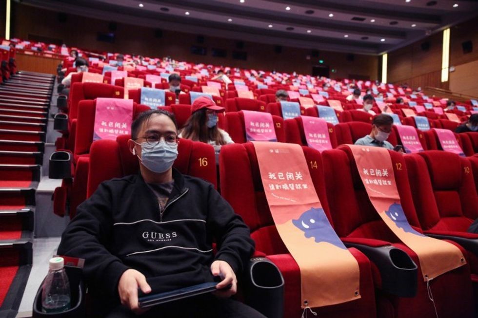 A movie theater in Beijing, China post COVID