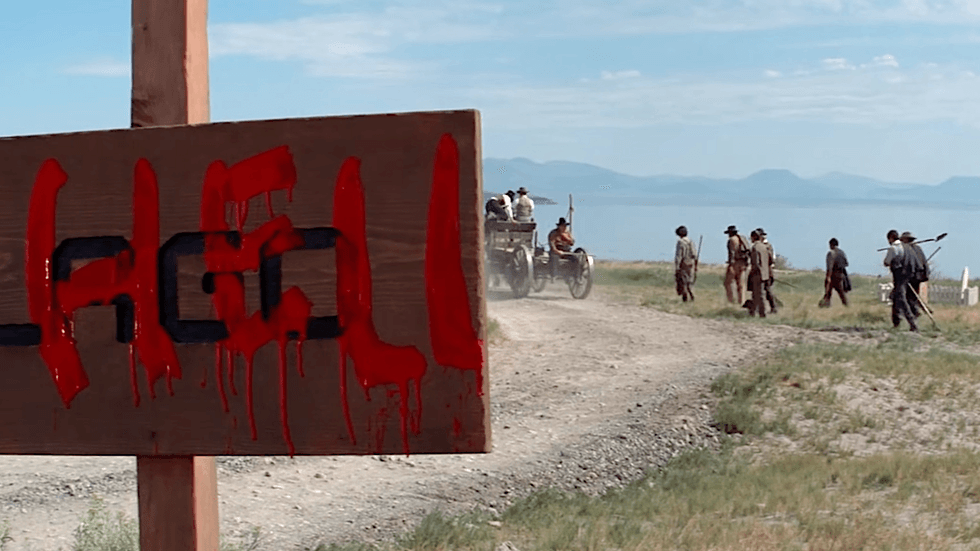 A scene from Clint Eastwood's 1973 revisionist Western film High Plains Drifter