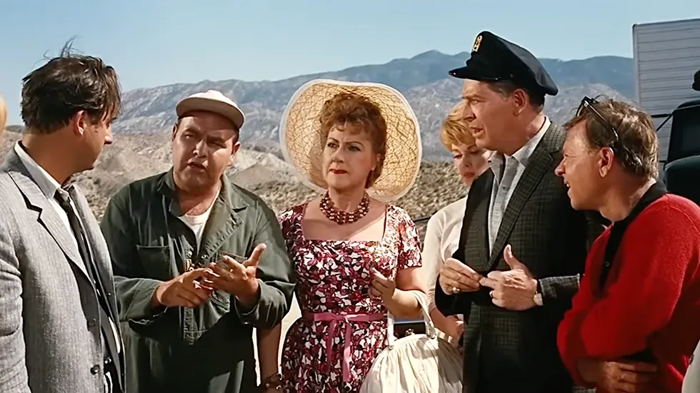 A scene from the classic 1963 epic comedy film It's a Mad, Mad, Mad, Mad World