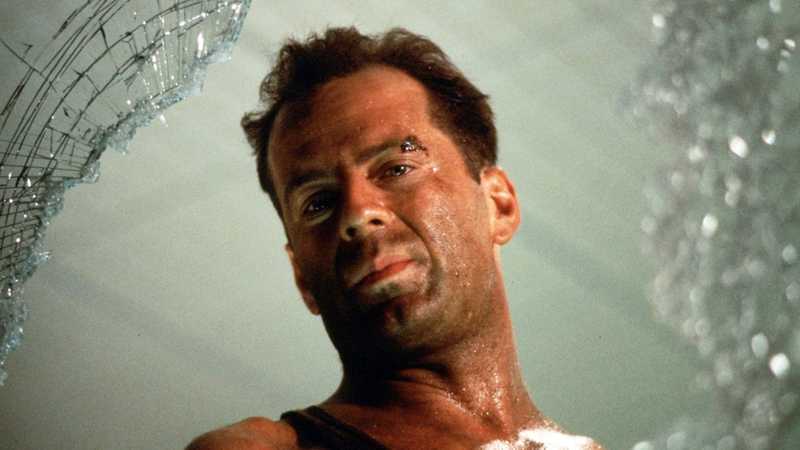 die hard cigarette scene In with a vengeance (1995) Bruce Willis references smoking cigarettes and watching captain kangaroo. While in pulp fiction (1994) the lyrics, smoking cigarettes and watching captain kangaroo is on the Bruce Willis in Die Hard