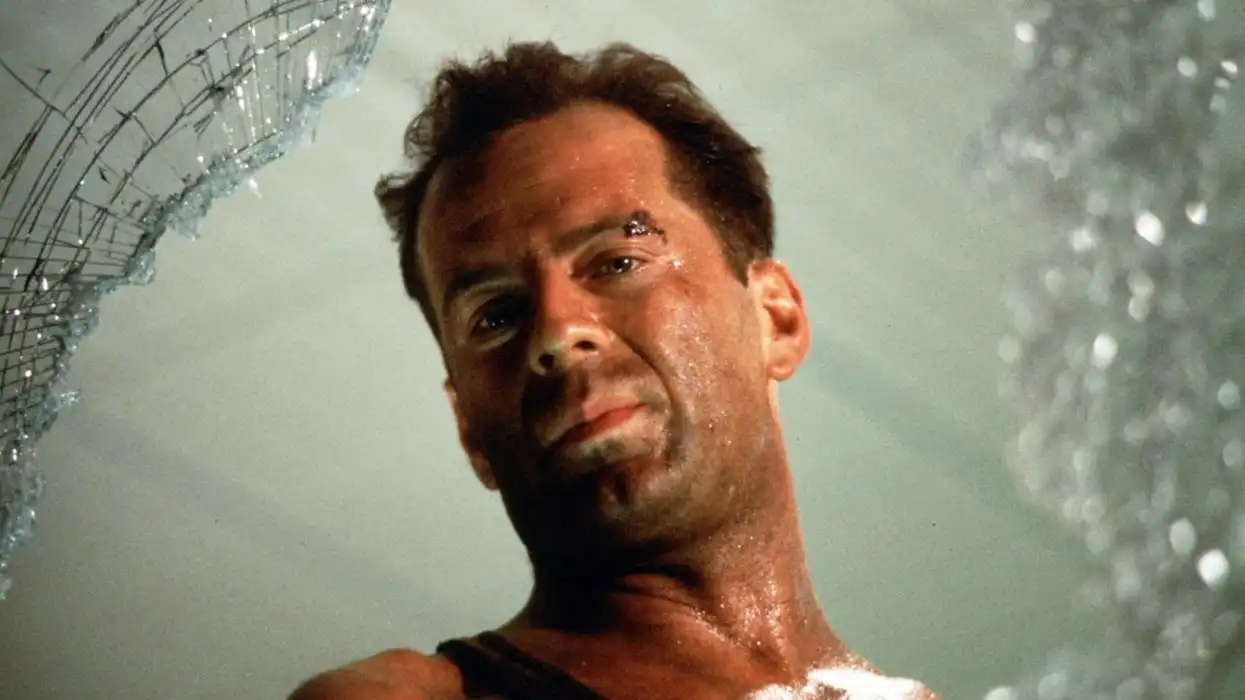 A still of Bruce Willis in a scene from Die Hard