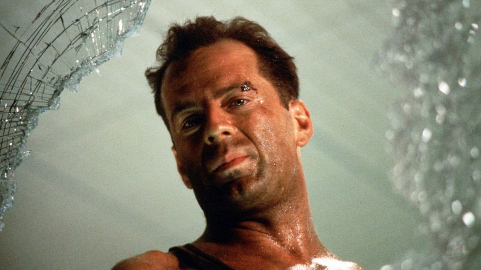 A still of Bruce Willis in a scene from Die Hard