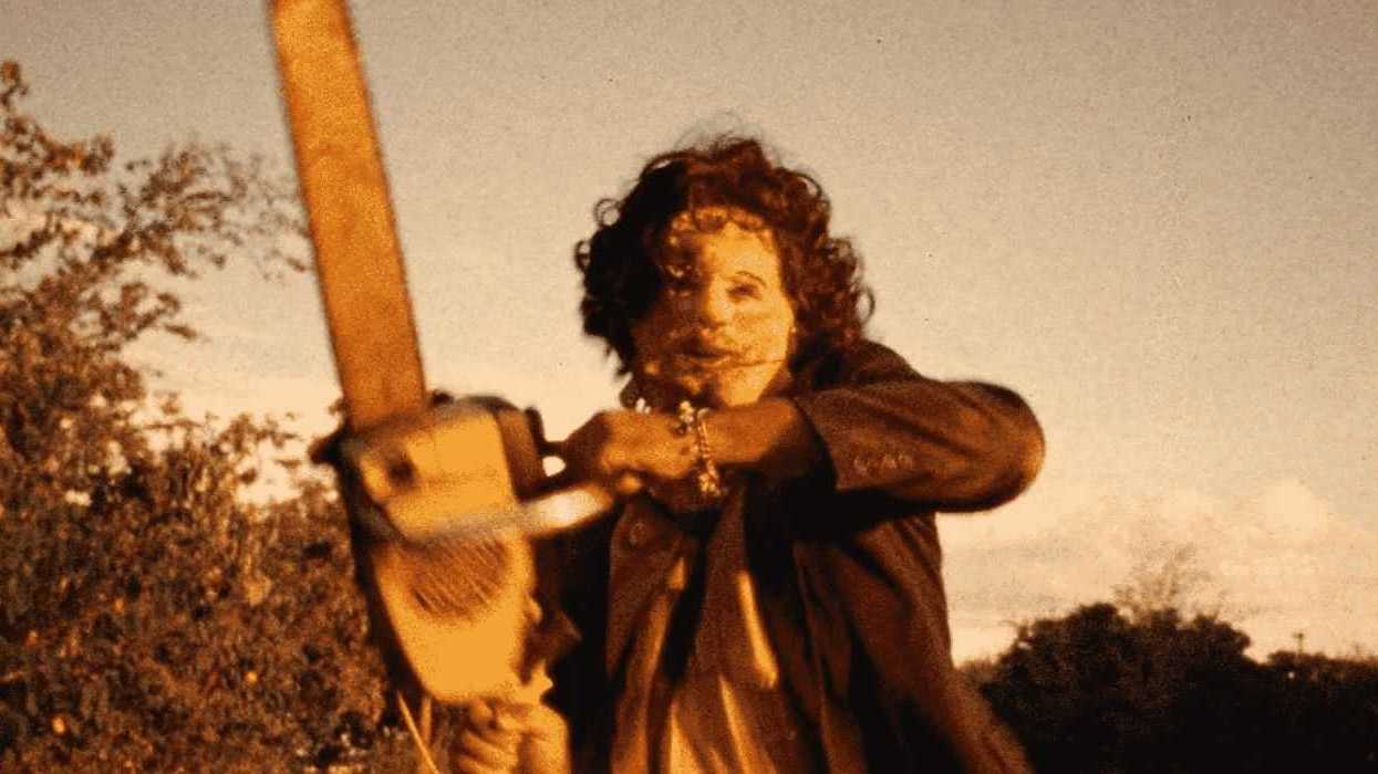 A still of Leatherface in The Texas Chain Saw Massacre