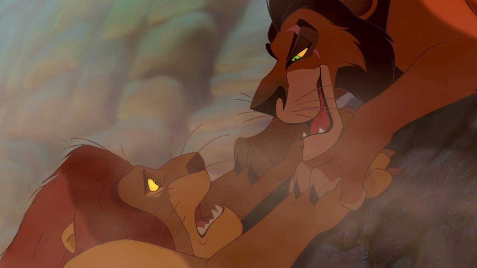 A still of Scar & Mufasa in The Lion King