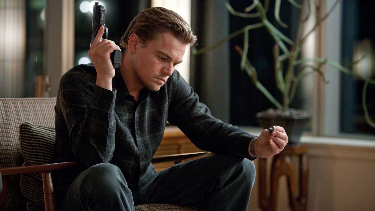 A tense moment from the 2010 science fiction action film Inception.