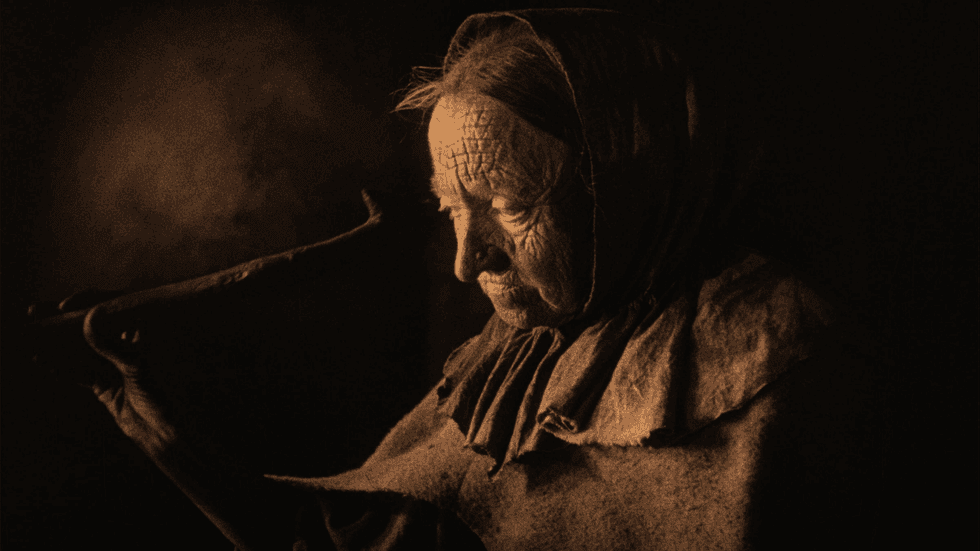 A witch brewing a potion in \u2018H\u00e4xan\u2019