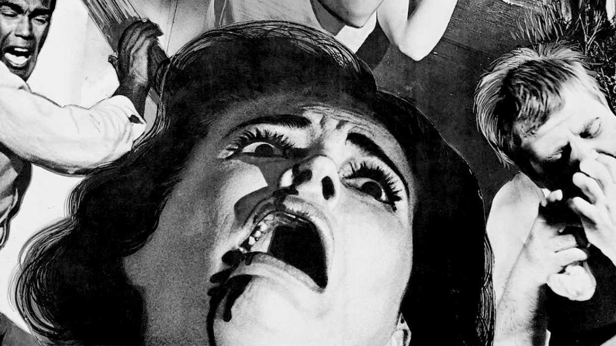 A woman screaming on the poster for Night of the Living Dead 1968