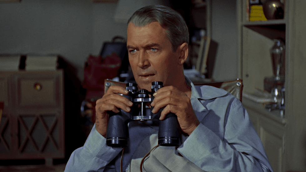 Actor James Stewart as L.B. "Jeff" Jefferies in \u2018Rear Window\u2019 (1954)