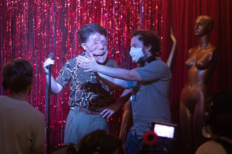 Adam Pearson and Aaron Schimberg behind the scenes of A Different Man\u200b