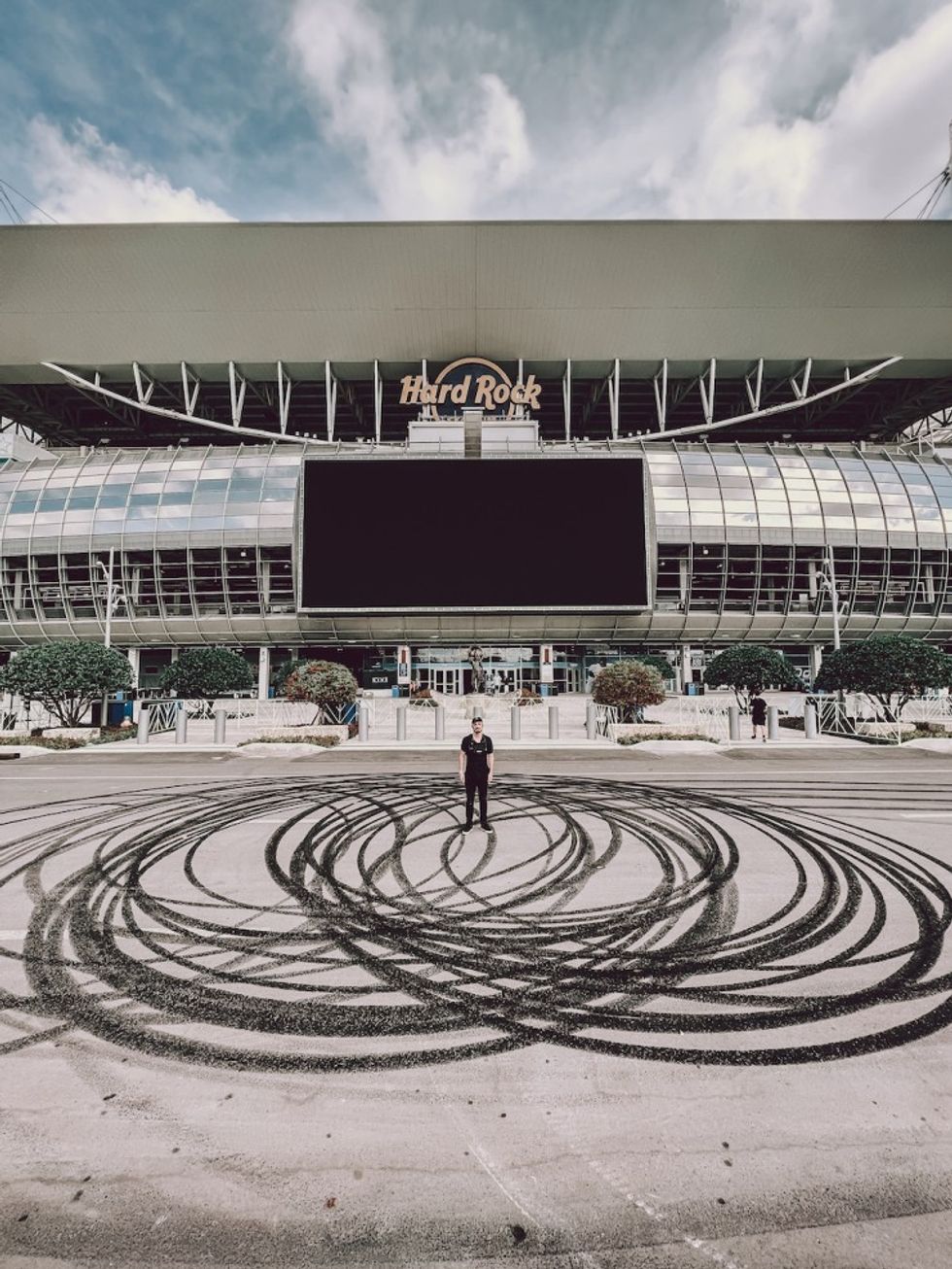 Aftermath of one take, Hard Rock Stadium, Miami. Credit: @austingager