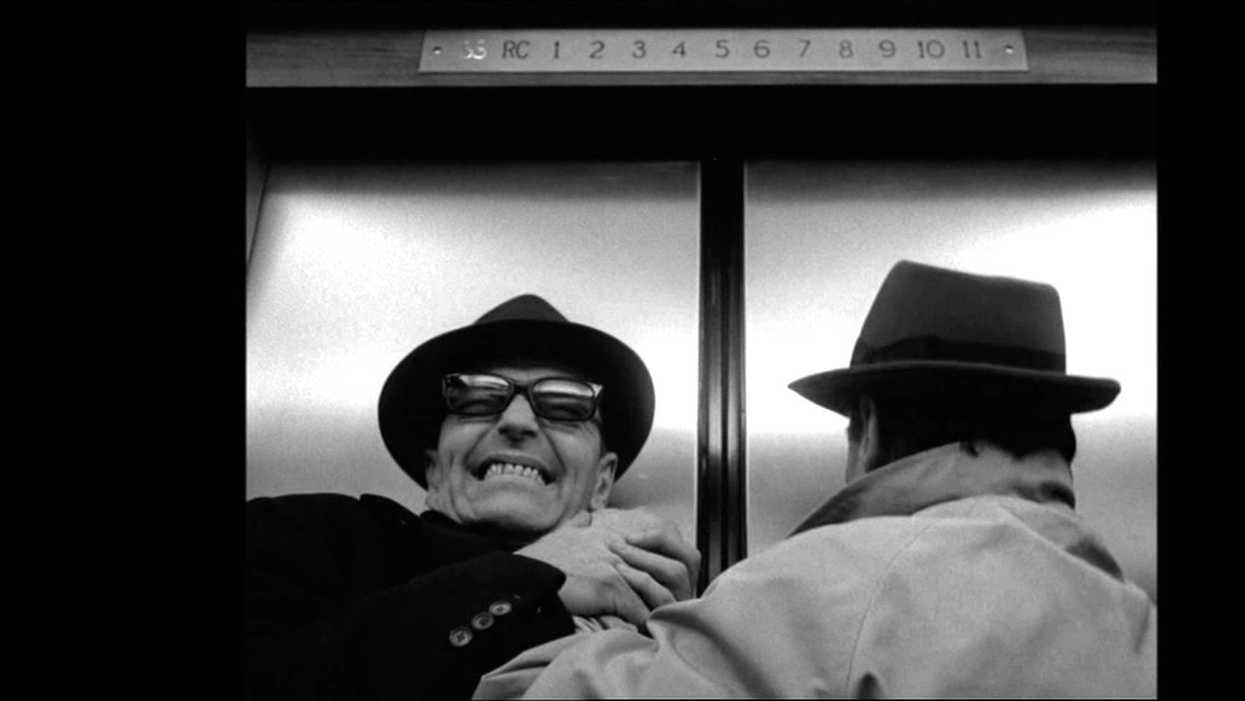 Alphaville fight in elevator Godard No Film School Indie Film Science Fiction