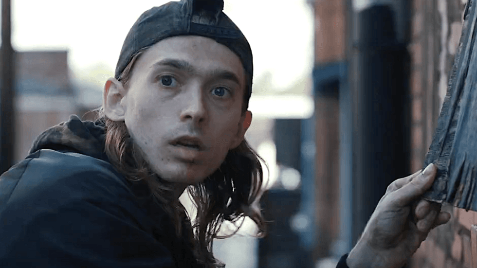 Austin Abrams as the character James in the 2025 horror movie Weapons