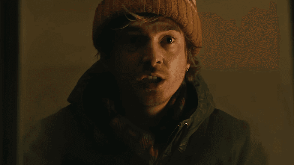 Austin Abrams playing the character Bryan in the 2026 horror film Resident Evil directed by Zach Cregger