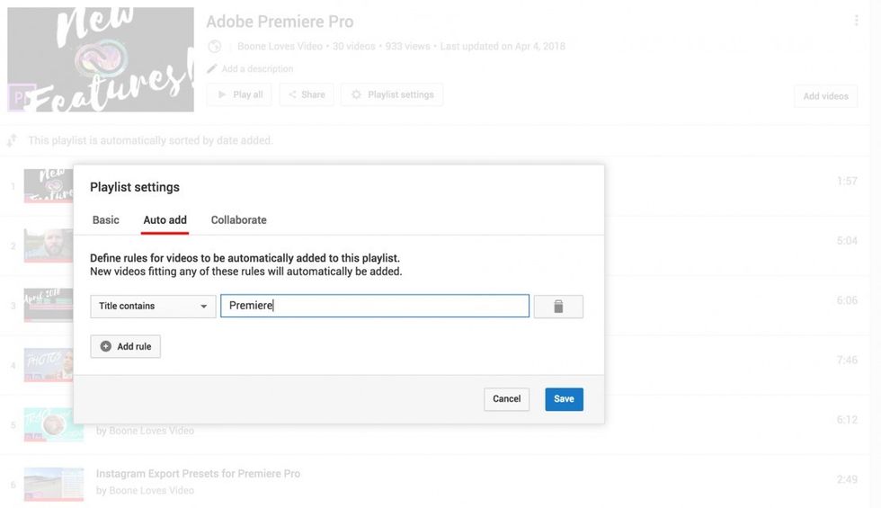 Auto Add Videos to a Youtube Playlist