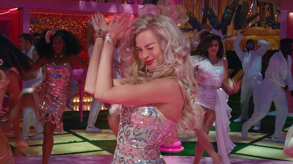 Barbie, played by Margot Robbie, dancing in 'Barbie'