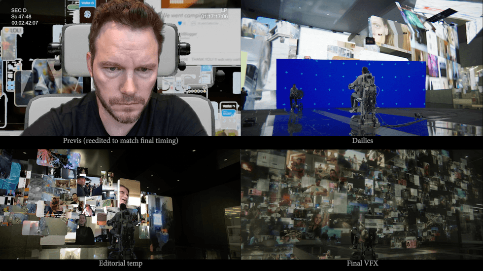 Behind the scenes of a shot, from pre-vis to final VFX. Image Source: Lam T. Nguyen.