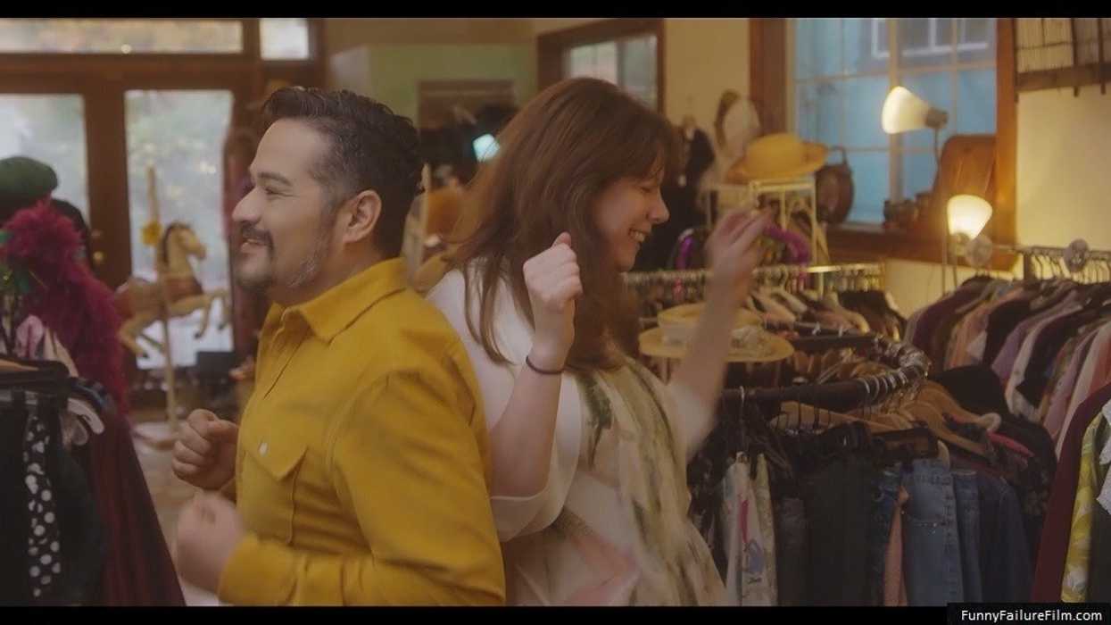 Ben, played by Adrain Gilbert, and Ellie, played by C.M. Conway, dancing in a department store in 'How to Successfully Fail in Hollywood'