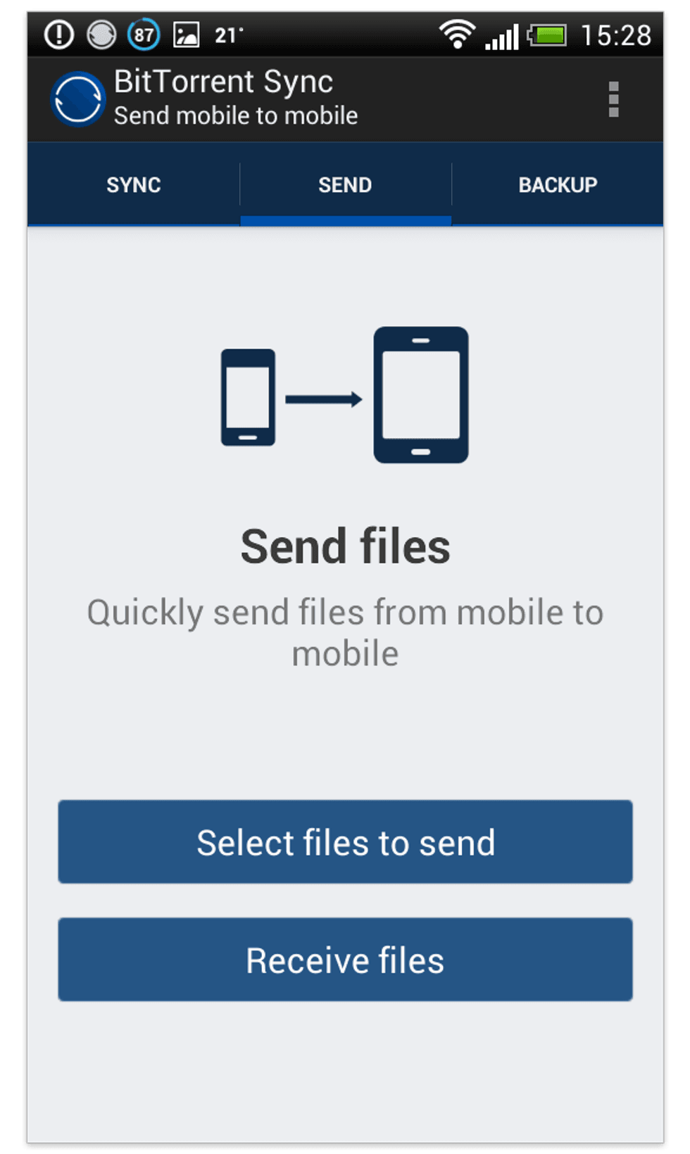 BitTorrent Sync Sending with Android