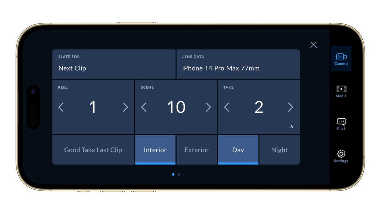Blackmagic Camera app settings