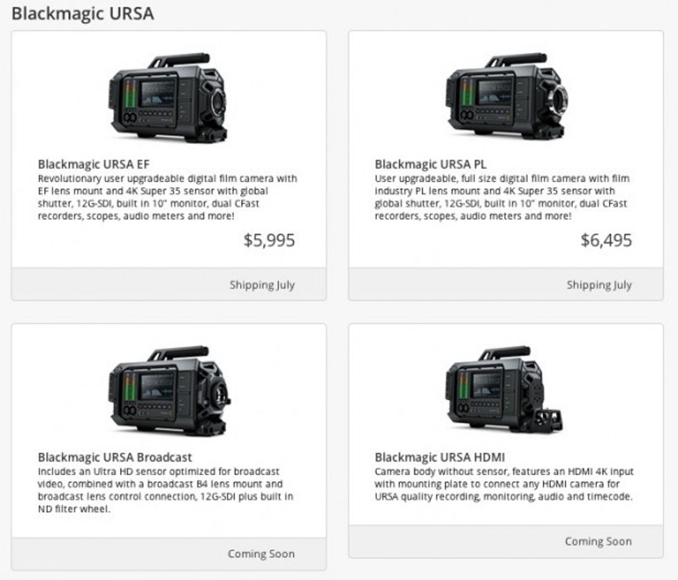 Blackmagic URSA 4K Cameras