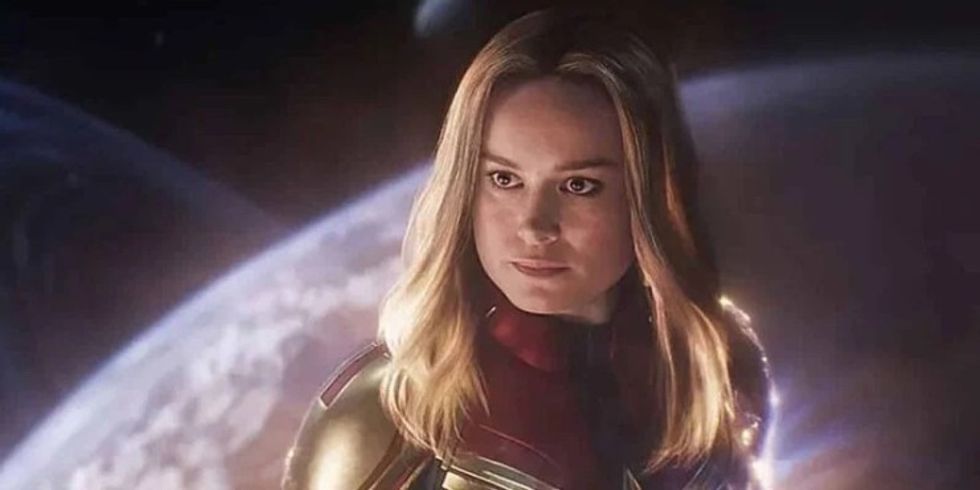 Brie Larson as Captain Marvel in space in 'Captain Marvel'