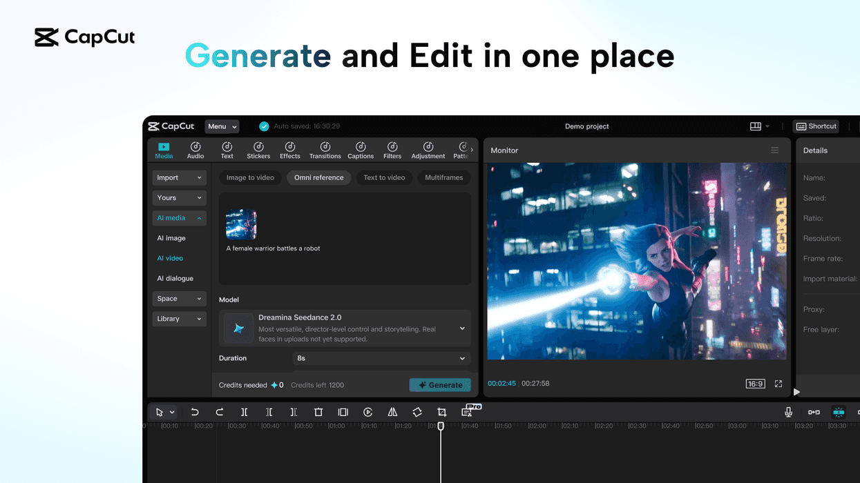 CapCut Vido Studio Seedance 2.0