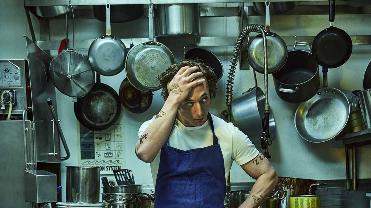 Carmen "Carmy" Berzatto, played byJeremy Allen White, standing in front of pans in 'The Bear'