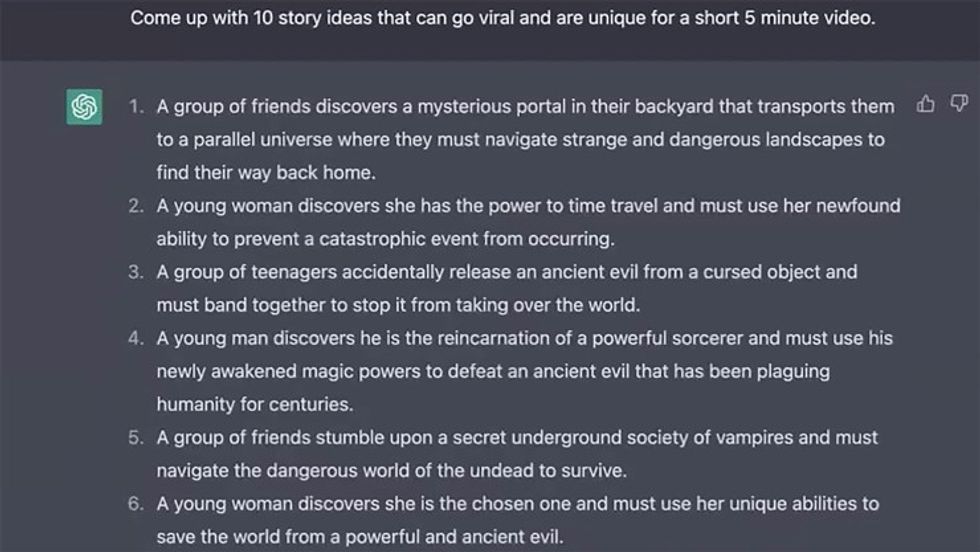 ChatGPT film ideas