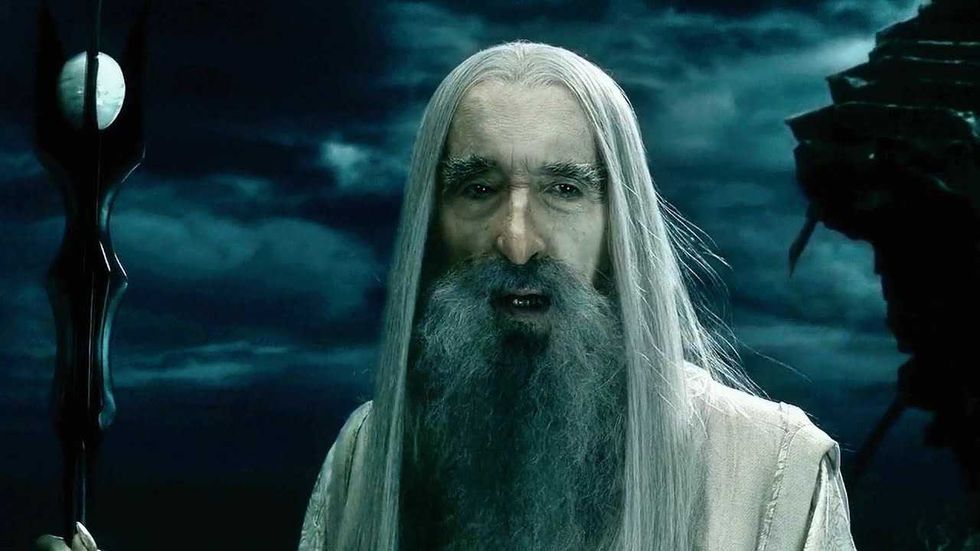 Christopher Lee in \u2018The Lord of the Rings: The Fellowship of the Ring\u2019