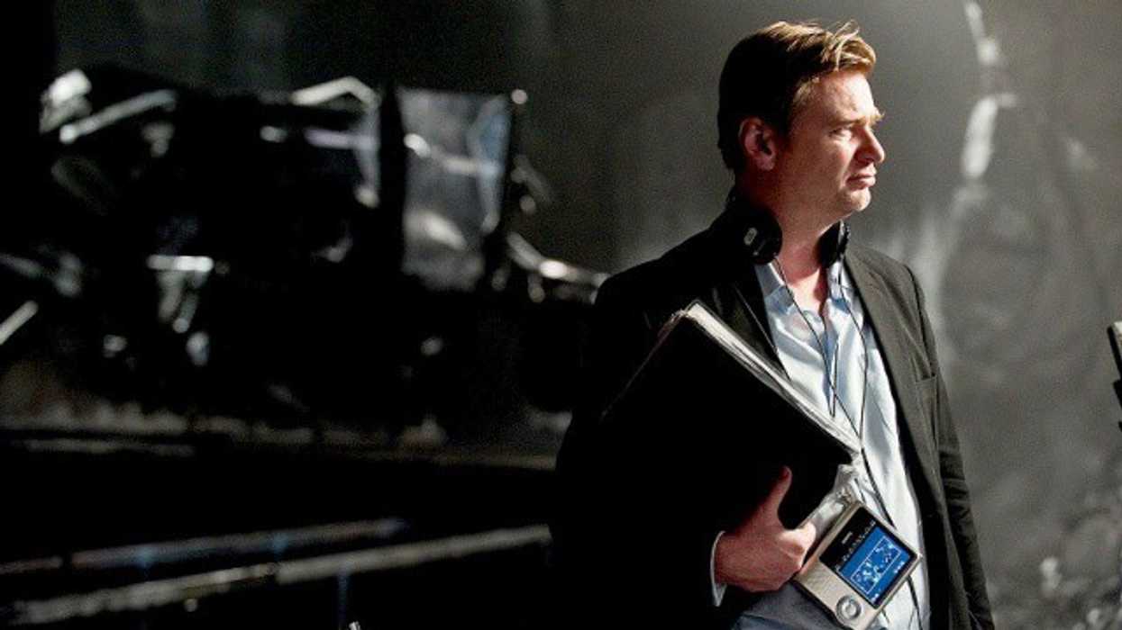 Christopher Nolan on the set of a film
