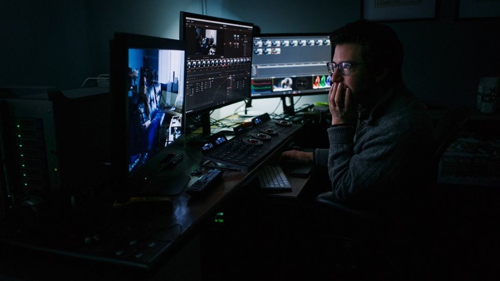 Colorist Alan Gordon at work.