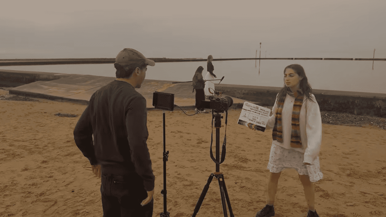 Crew members and cast making short film