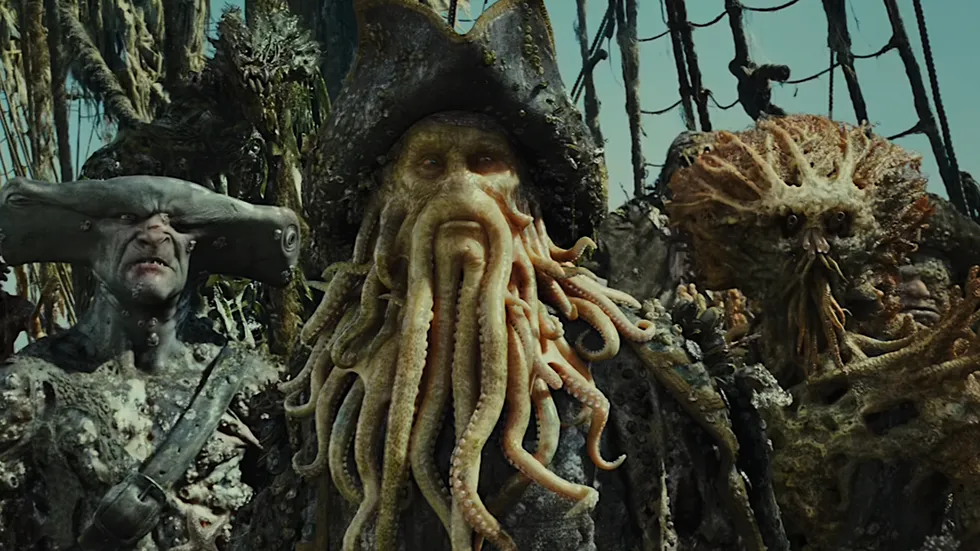 Cursed crew from the Flying Dutchman in the Pirates of the Caribbean