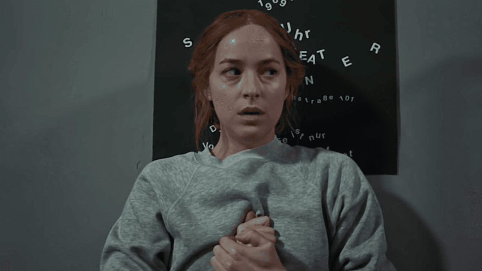Dakota Johnson as Susie Bannion in a scene from the 2018 psychological horror film Suspiria