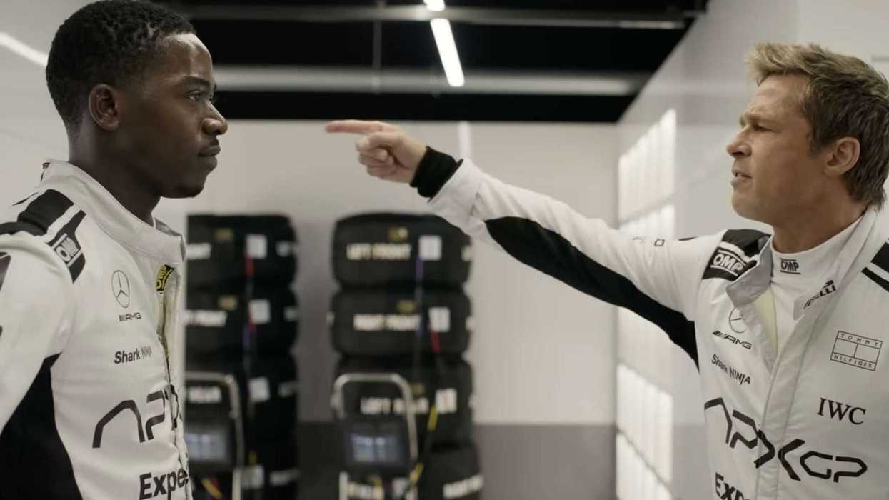 Damson Idris and Brad Pitt in a still from ‘F1’ (2015)