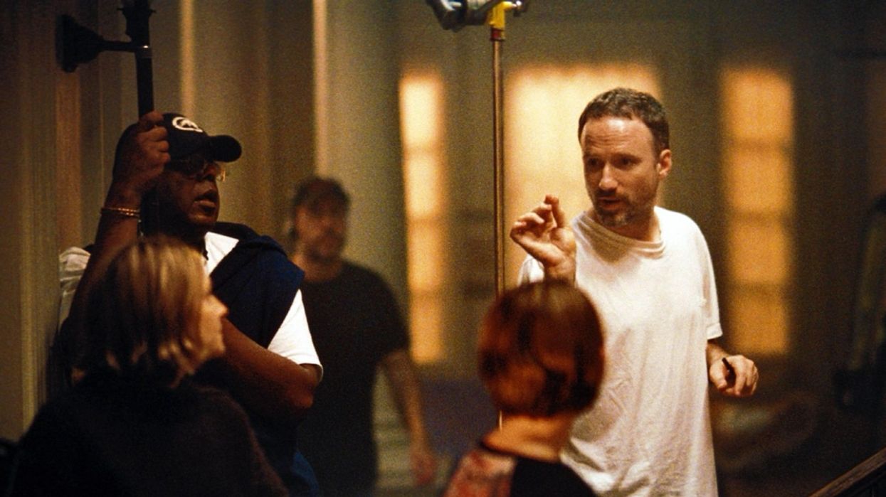 David Fincher on the set of 'Panic Room'