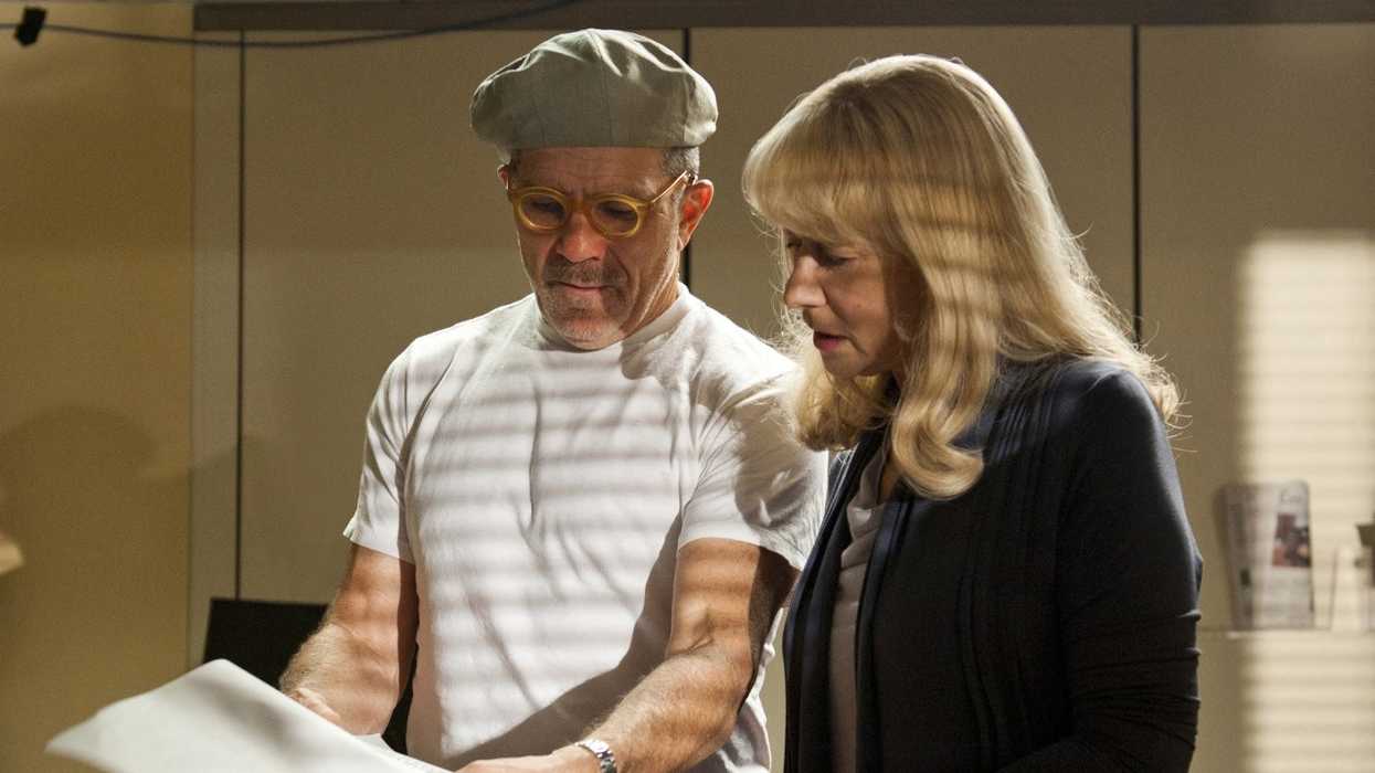 David Mamet with Helen Mirren on the set of Phil Spector