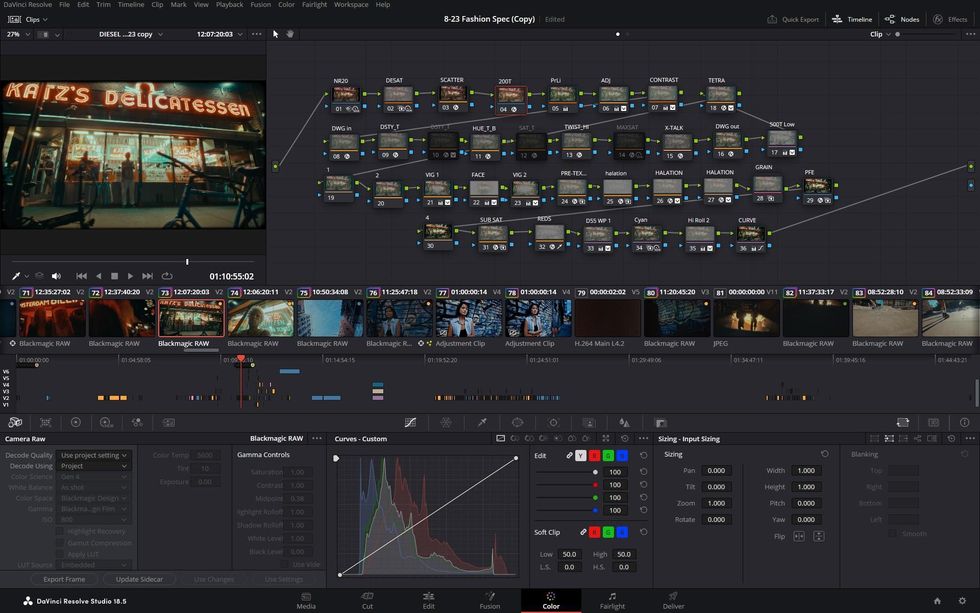 DaVinci Resolve color grade