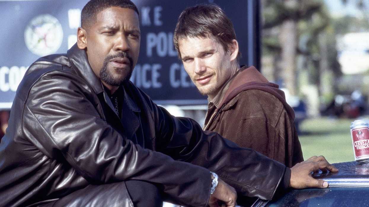 Denzel Washington as Alonzo Harris in Training Day with Ethan Hawke