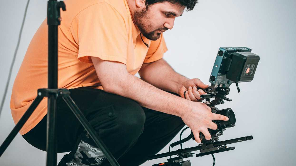 DP with camera on sound stage