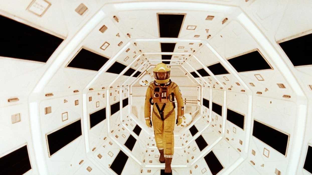 Dr. David Bowman, played by Keir Dullea, walking through the spaceship in '2001: A Space Odyssey'