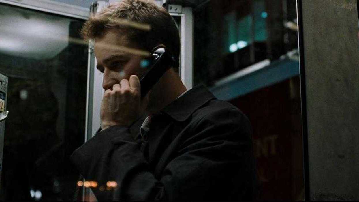 Edward Norton as The Narrator, calling Tyler Durden after his apartment is destroyed in a house fire.