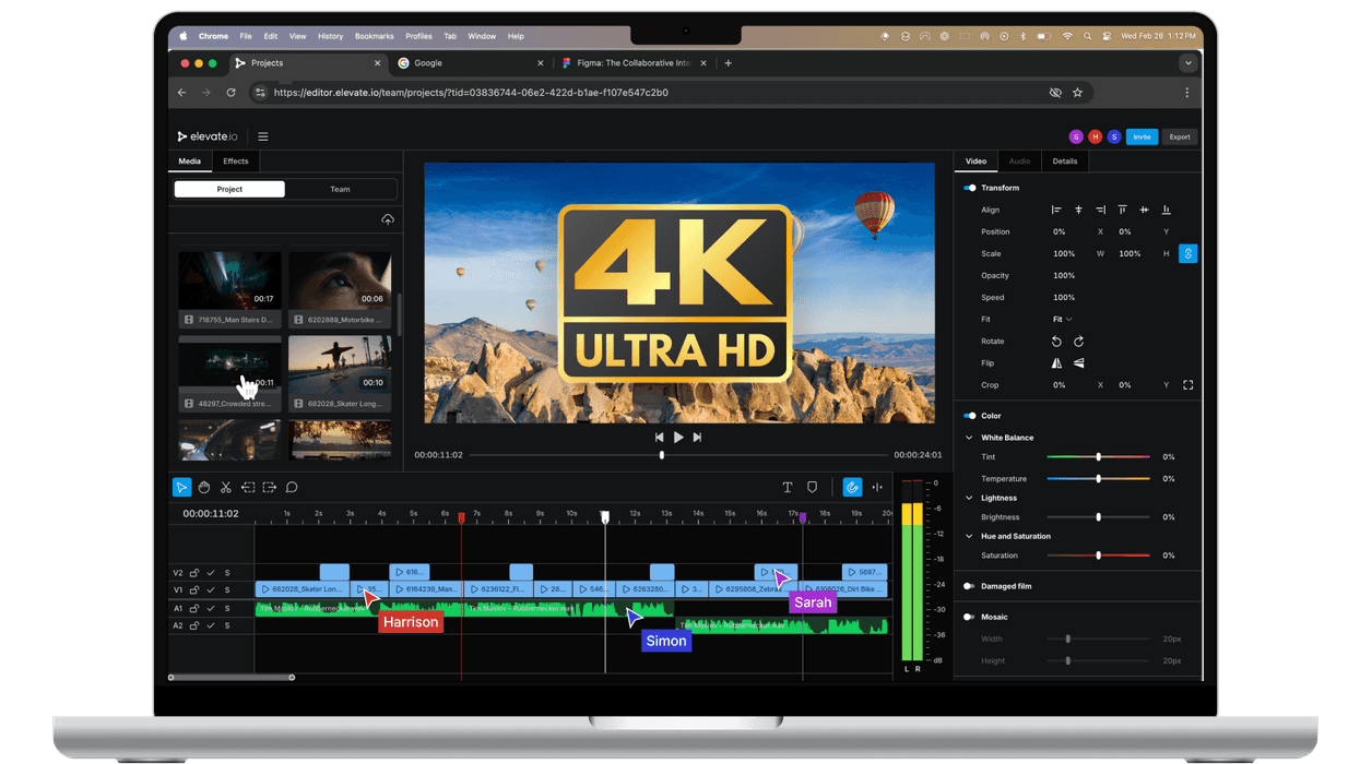 elevate.io online video editing platform